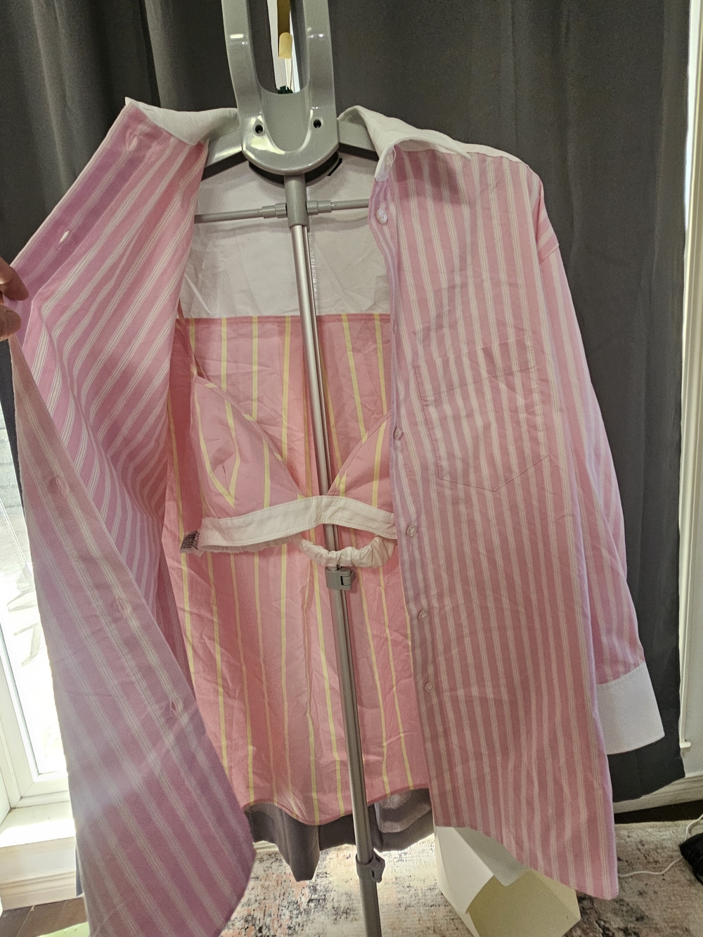 Zara Pink and White Striped Shirt
